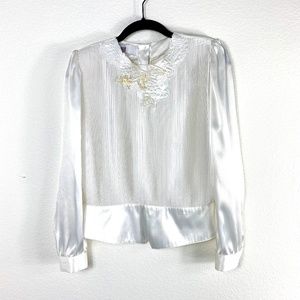 Vintage PS Illustrations White Sateen Blouse